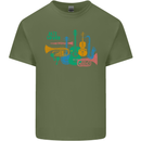 Jazz Lover Trumpet Saxophone Clarinet Mens Cotton T-Shirt Tee Top Military Green
