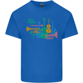 Jazz Lover Trumpet Saxophone Clarinet Mens Cotton T-Shirt Tee Top Royal Blue