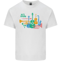 Jazz Lover Trumpet Saxophone Clarinet Mens Cotton T-Shirt Tee Top White
