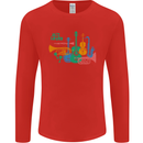 Jazz Lover Trumpet Saxophone Clarinet Mens Long Sleeve T-Shirt Red