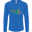 Jazz Lover Trumpet Saxophone Clarinet Mens Long Sleeve T-Shirt Royal Blue