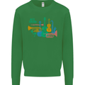 Jazz Lover Trumpet Saxophone Clarinet Mens Sweatshirt Jumper Irish Green