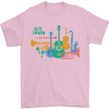 Jazz Lover Trumpet Saxophone Clarinet Mens T-Shirt 100% Cotton Light Pink