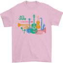 Jazz Lover Trumpet Saxophone Clarinet Mens T-Shirt 100% Cotton Light Pink