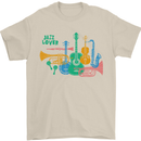 Jazz Lover Trumpet Saxophone Clarinet Mens T-Shirt 100% Cotton Sand