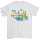 Jazz Lover Trumpet Saxophone Clarinet Mens T-Shirt 100% Cotton White