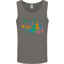 Jazz Lover Trumpet Saxophone Clarinet Mens Vest Tank Top Charcoal