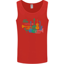 Jazz Lover Trumpet Saxophone Clarinet Mens Vest Tank Top Red