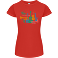 Jazz Lover Trumpet Saxophone Clarinet Womens Petite Cut T-Shirt Red