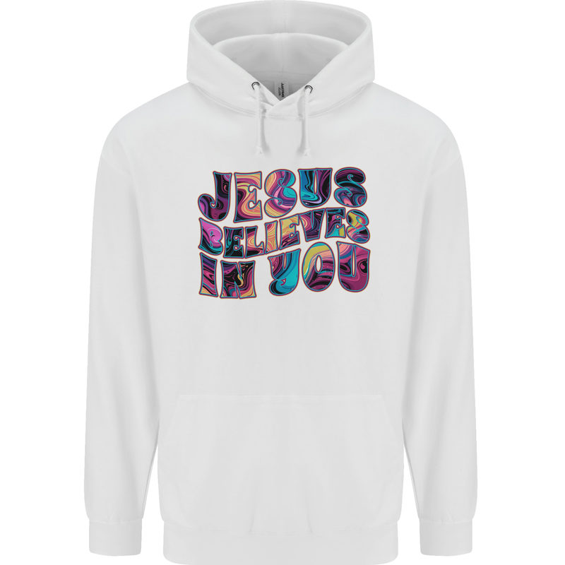 Jesus Believes In You Christian Christianity Childrens Kids Hoodie White