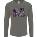 Jesus Believes In You Christian Christianity Mens Long Sleeve T-Shirt Charcoal