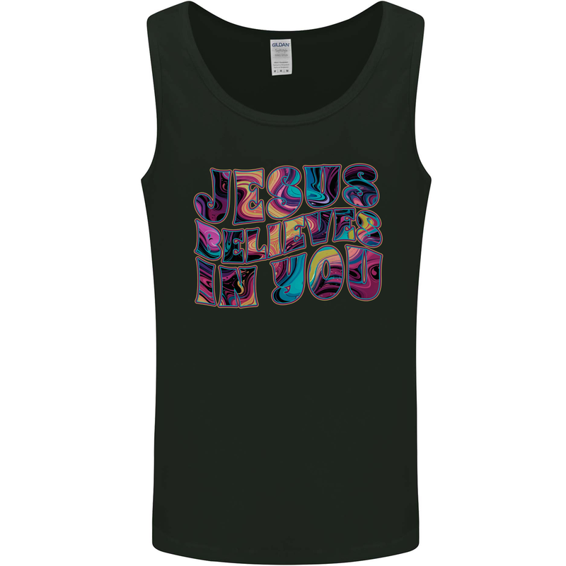 Jesus Believes In You Christian Christianity Mens Vest Tank Top Black
