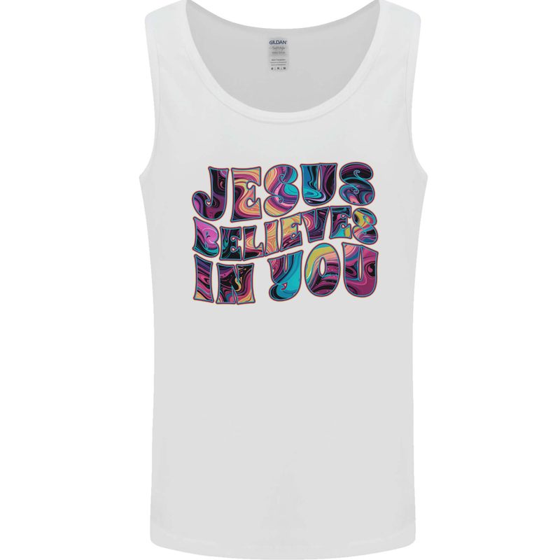 Jesus Believes In You Christian Christianity Mens Vest Tank Top White