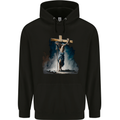 Jesus Christ Carrying His Cross Childrens Kids Hoodie Black