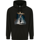 Jesus Christ Carrying His Cross Childrens Kids Hoodie Black