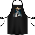 Jesus Christ Carrying His Cross Cotton Apron 100% Organic Black