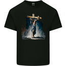 Jesus Christ Carrying His Cross Kids T-Shirt Childrens Black