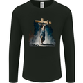 Jesus Christ Carrying His Cross Mens Long Sleeve T-Shirt Black