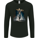 Jesus Christ Carrying His Cross Mens Long Sleeve T-Shirt Black
