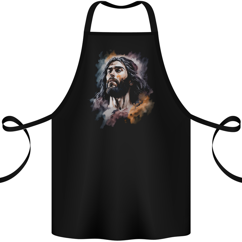 Jesus Christ Cotton Apron 100% Organic Black