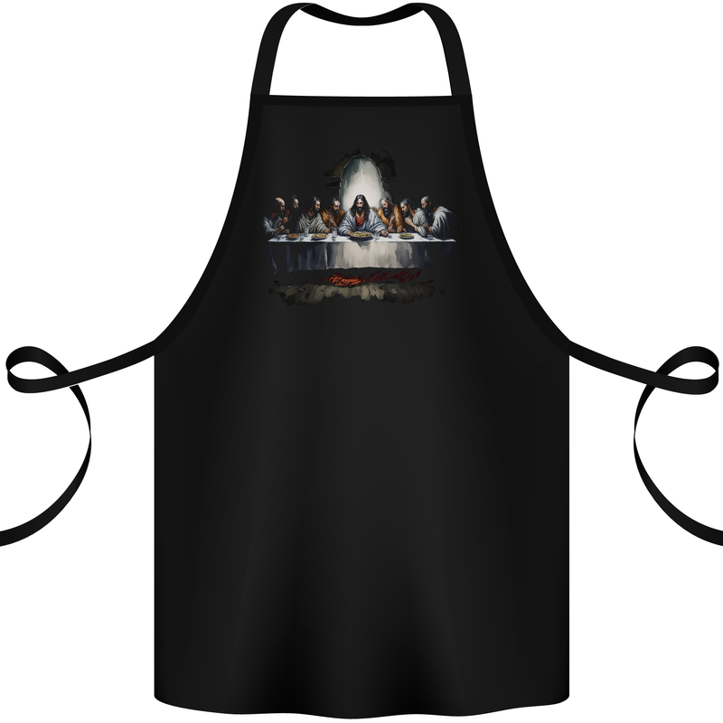 Jesus Christ The Last Supper Cotton Apron 100% Organic Black