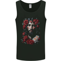 Jesus Christ With Roses Mens Vest Tank Top Black