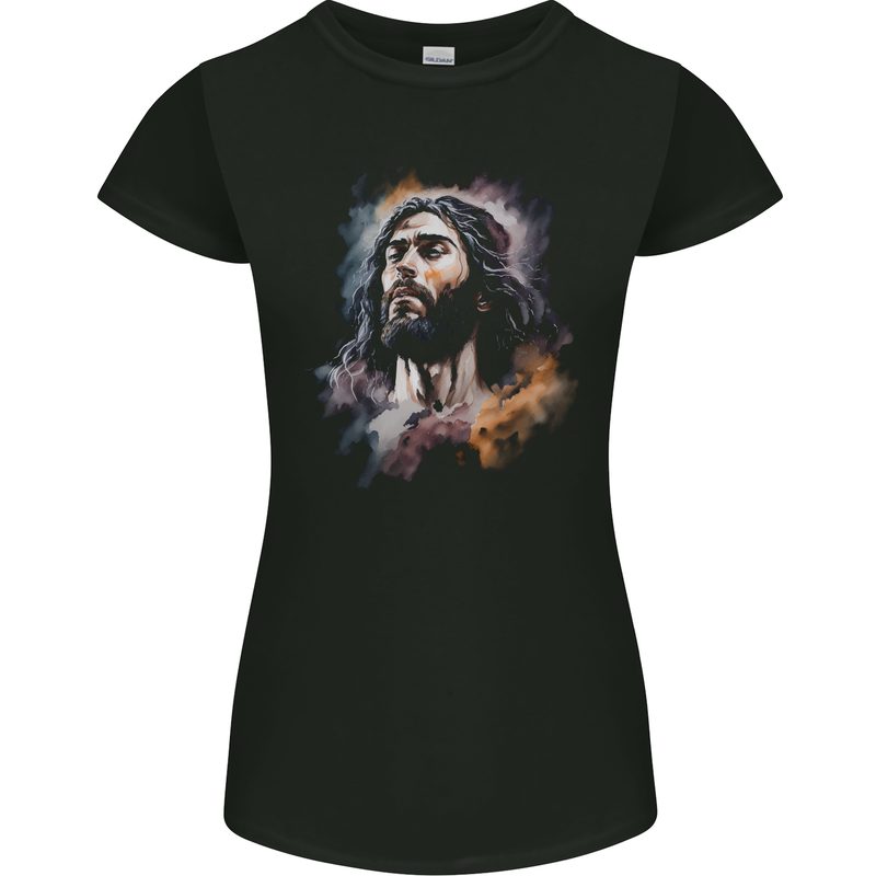Jesus Christ Womens Petite Cut T-Shirt Black
