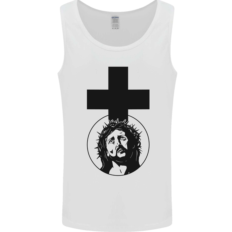 Jesus Cross Christian God Christianity Mens Vest Tank Top White