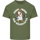 Jesus Deadlift Funny Gym Bodybuilding Training Mens Cotton T-Shirt Tee Top Military Green