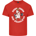 Jesus Deadlift Funny Gym Bodybuilding Training Mens Cotton T-Shirt Tee Top Red