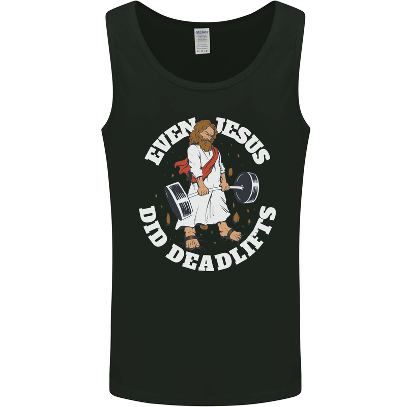 Jesus Deadlift Funny Gym Bodybuilding Training Mens Vest Tank Top Black