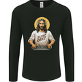 Jesus Raves Funny DJ Music Decks Christian Mens Long Sleeve T-Shirt Black