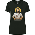 Jesus Raves Funny DJ Music Decks Christian Womens Wider Cut T-Shirt Black