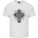 Jesus Saves Cross Christian Christianity Mens Cotton T-Shirt Tee Top White