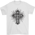 Jesus Saves Cross Christian Christianity Mens T-Shirt 100% Cotton White