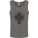 Jesus Saves Cross Christian Christianity Mens Vest Tank Top Charcoal