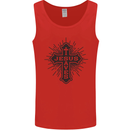 Jesus Saves Cross Christian Christianity Mens Vest Tank Top Red