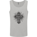 Jesus Saves Cross Christian Christianity Mens Vest Tank Top Sports Grey