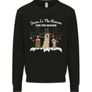 Jesus is the Reason Christmas Dogs Xmas Christian Kids Sweatshirt Jumper Black