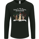 Jesus is the Reason Christmas Dogs Xmas Christian Mens Long Sleeve T-Shirt Black