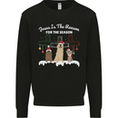 Jesus is the Reason Christmas Dogs Xmas Christian Mens Sweatshirt Jumper Black