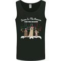Jesus is the Reason Christmas Dogs Xmas Christian Mens Vest Tank Top Black