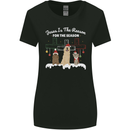 Jesus is the Reason Christmas Dogs Xmas Christian Womens Wider Cut T-Shirt Black