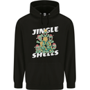 Jingle Shell Funny Christmas Tortoise Turtle Xmas Childrens Kids Hoodie Black