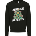 Jingle Shell Funny Christmas Tortoise Turtle Xmas Kids Sweatshirt Jumper Black