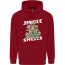 Jingle Shell Funny Christmas Tortoise Turtle Xmas Mens 80% Cotton Hoodie Red