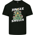 Jingle Shell Funny Christmas Tortoise Turtle Xmas Mens Cotton T-Shirt Tee Top Black