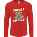 Jingle Shell Funny Christmas Tortoise Turtle Xmas Mens Long Sleeve T-Shirt Red
