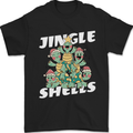 Jingle Shell Funny Christmas Tortoise Turtle Xmas Mens T-Shirt 100% Cotton Black