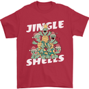 Jingle Shell Funny Christmas Tortoise Turtle Xmas Mens T-Shirt 100% Cotton Red